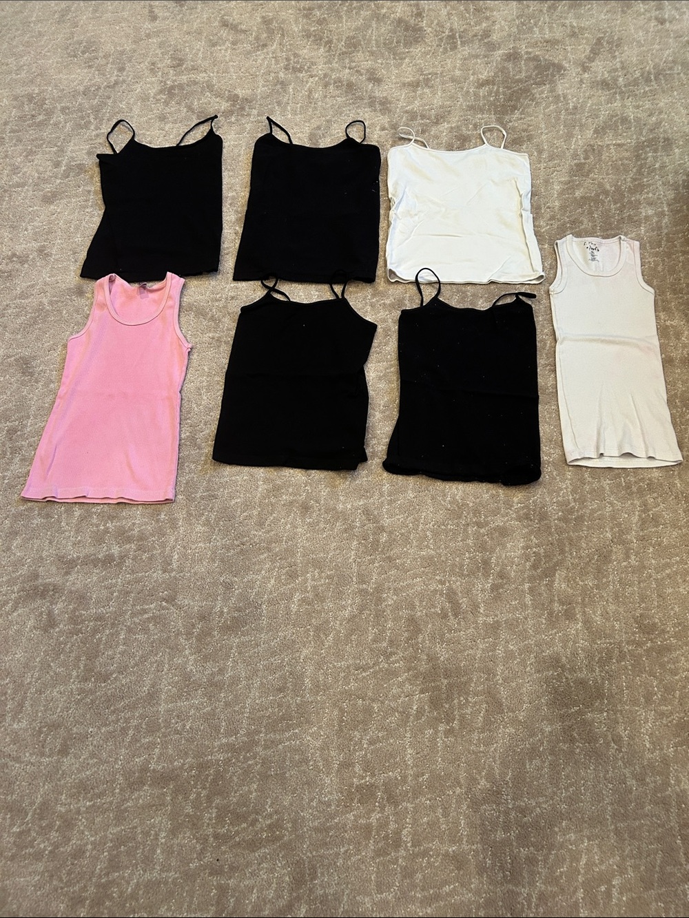 Girls Basic Tank & Cami Pack - Black, White, Pink